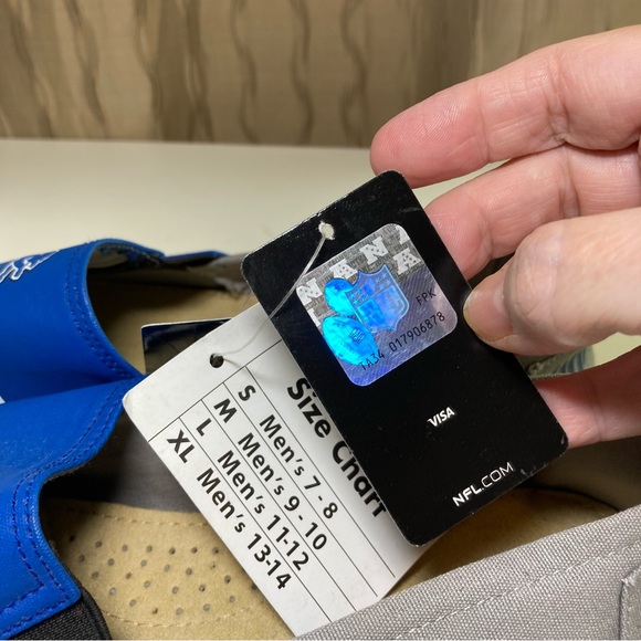 NFL Detroit Lions Men's Large 11-12 Espadrille Canvas Shoe FOCO Gray Blue NWT - Picture 13 of 16